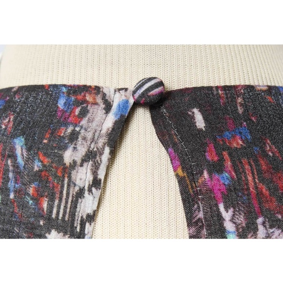 H&M Shimmery Gray & Multicolor Abstract Ruffled Open Back Dress NWT Size 4 - Picture 5 of 5